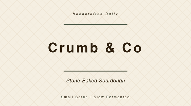 AI-generated Crumb & Co label: wide formats