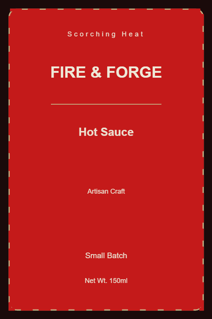 AI-generated Fire & Forge label: borders and badge styling