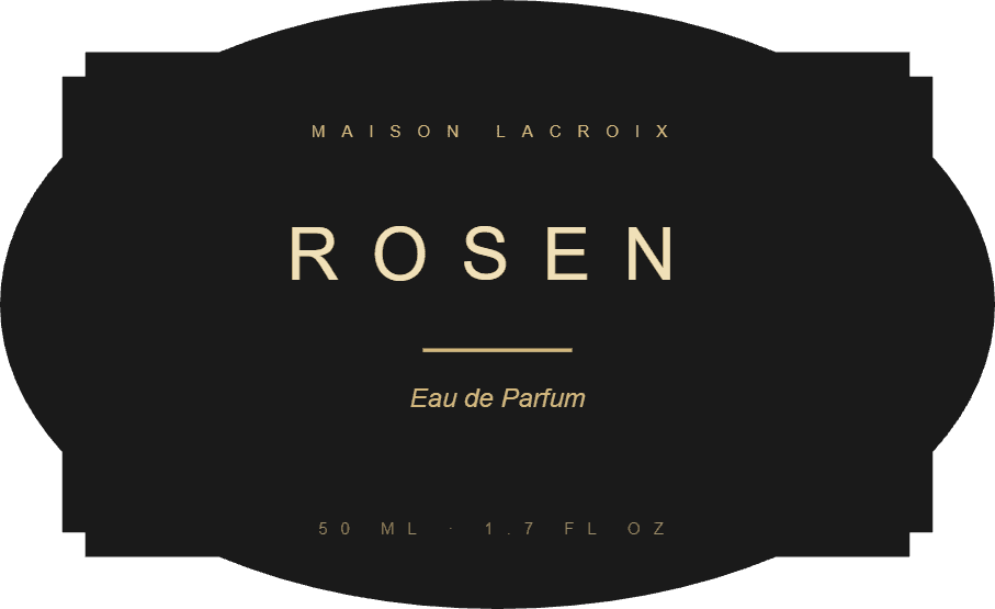 Maison Lacroix eau de parfum label, vintage die-cut