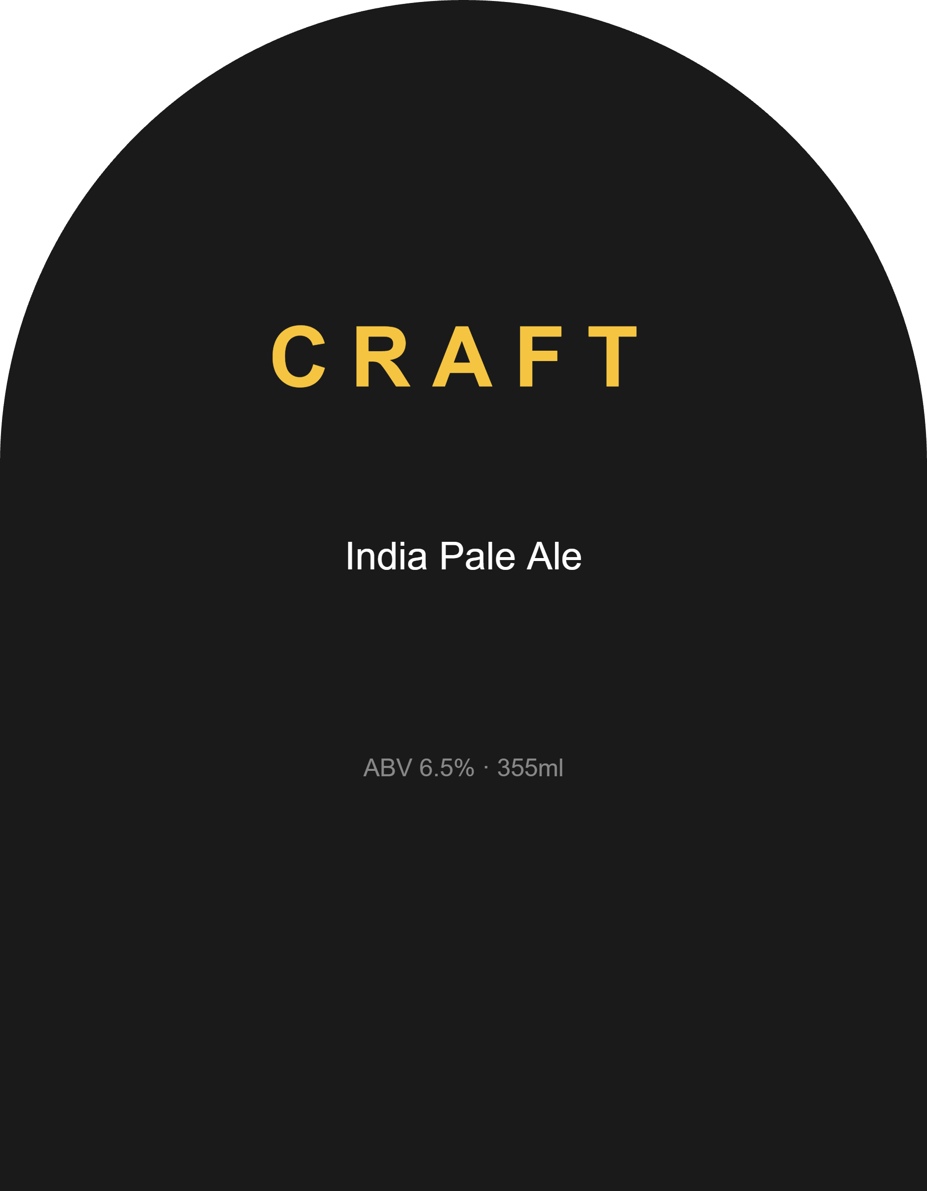 Arch Top Beer Label label template, Shaped, 70 × 90 mm