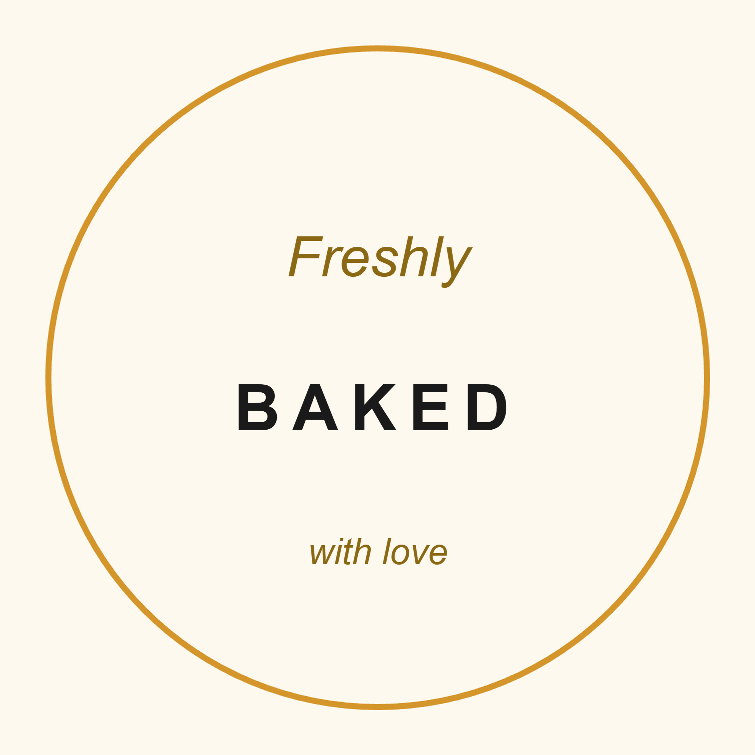 Bakery Sticker label template, Food & Beverage, 50 × 50 mm