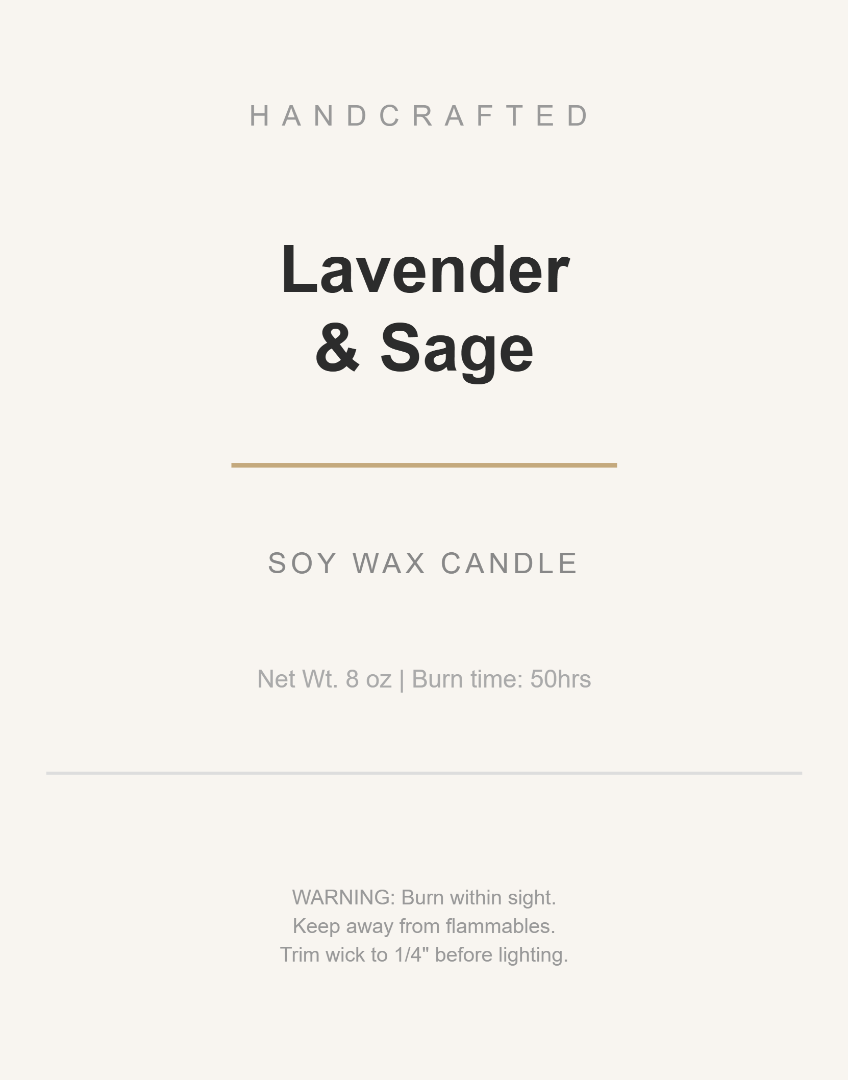 Candle Label label template, Beauty, 55 × 70 mm