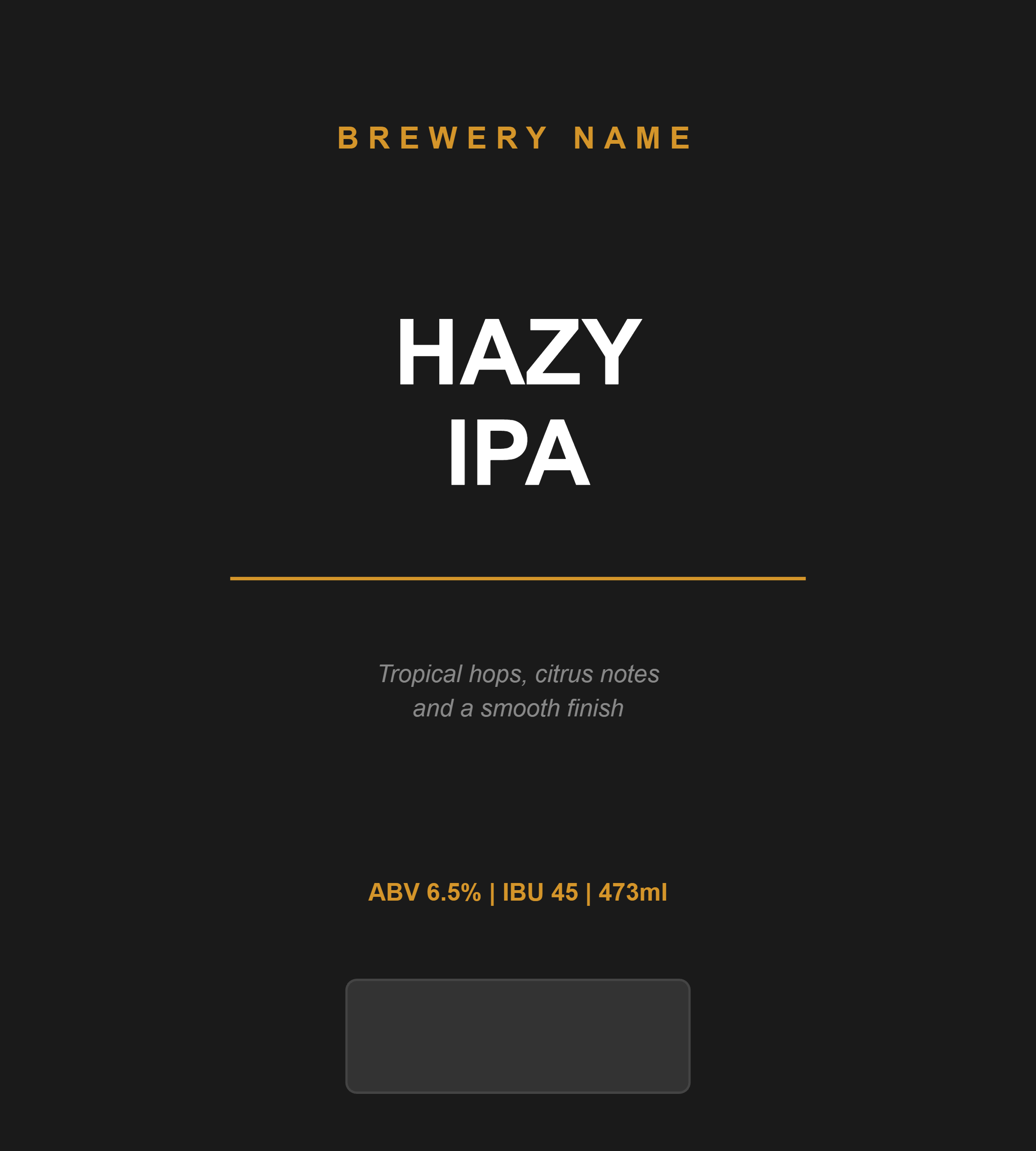 Craft Beer Label label template, Wine & Spirits, 90 × 100 mm