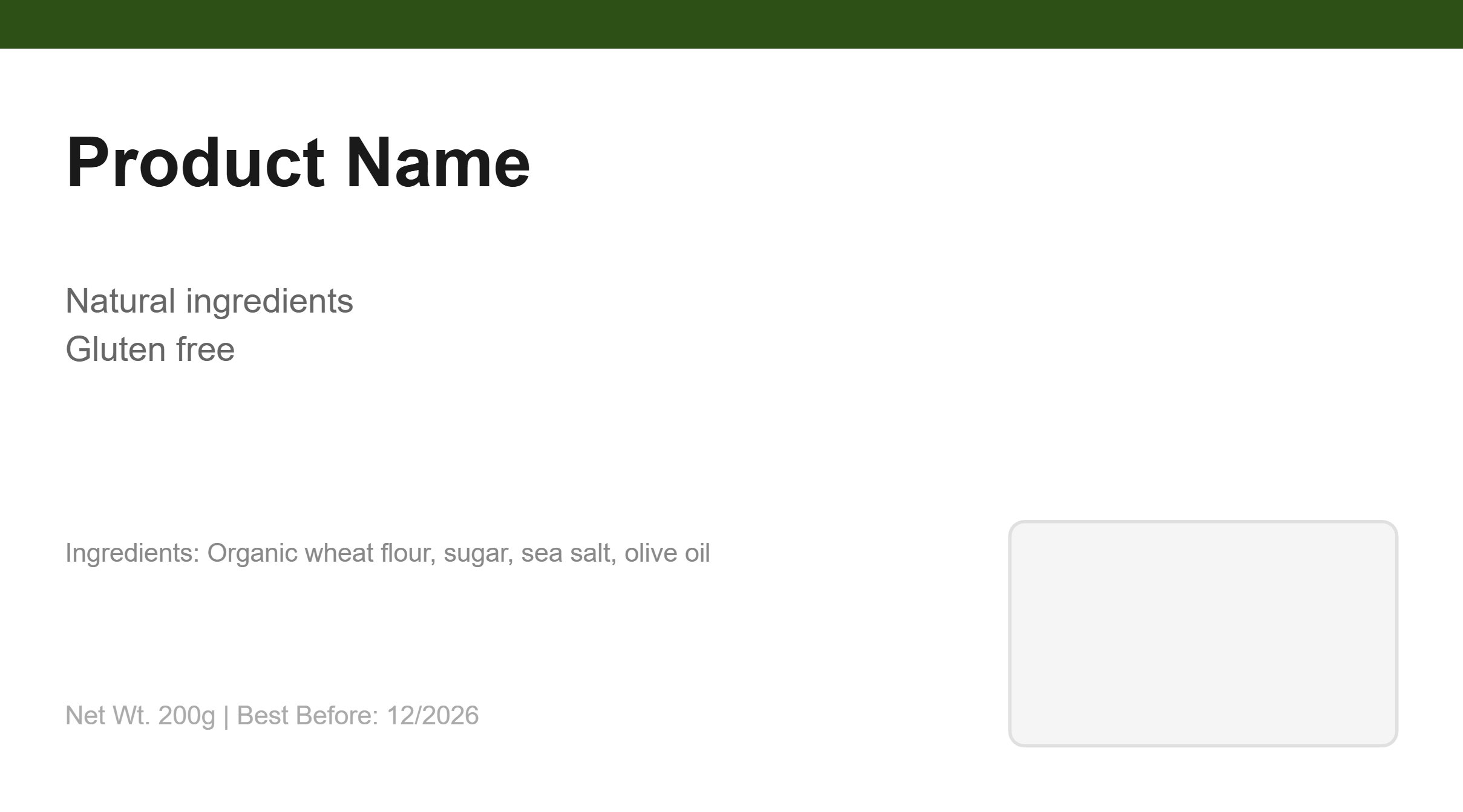 Food Product label template, Food & Beverage, 90 × 50 mm