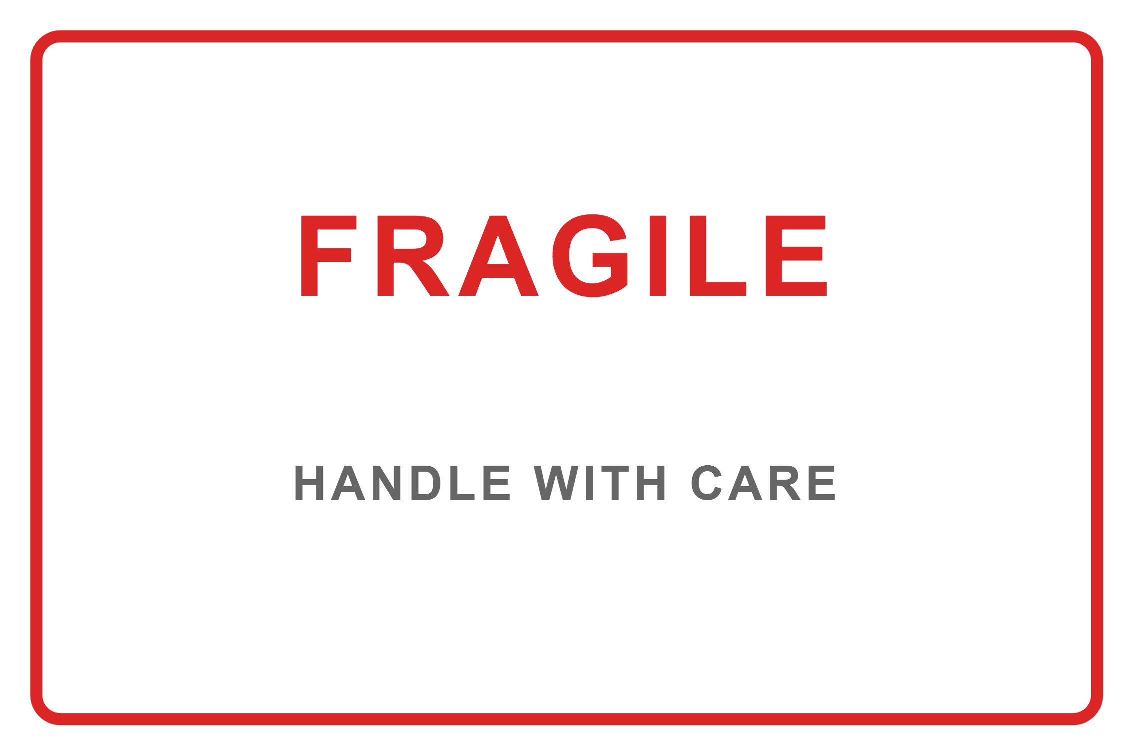Fragile / Handle With Care label template, Shipping, 75 × 50 mm
