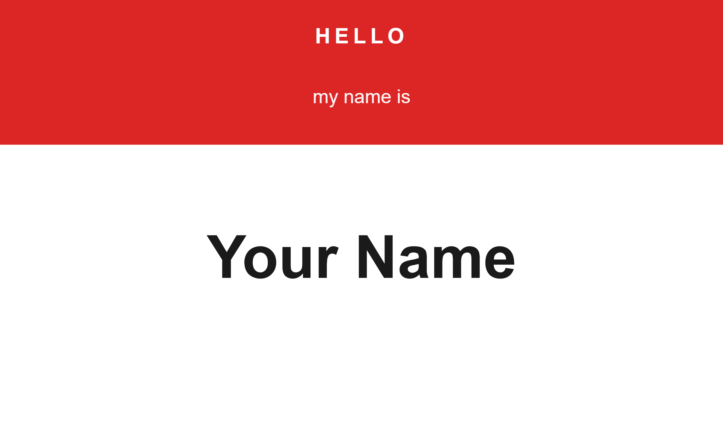 Hello Name Badge label template, Events, 90 × 54 mm