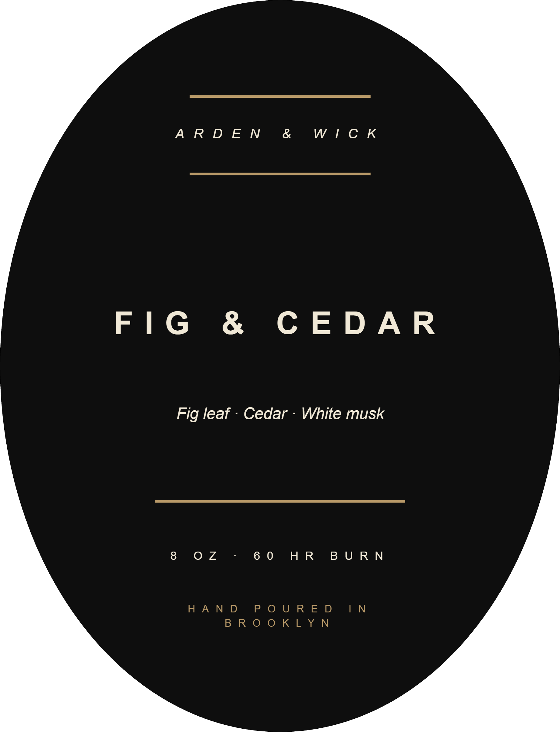 Arden & Wick Candle label template, Beauty, 65 × 85 mm