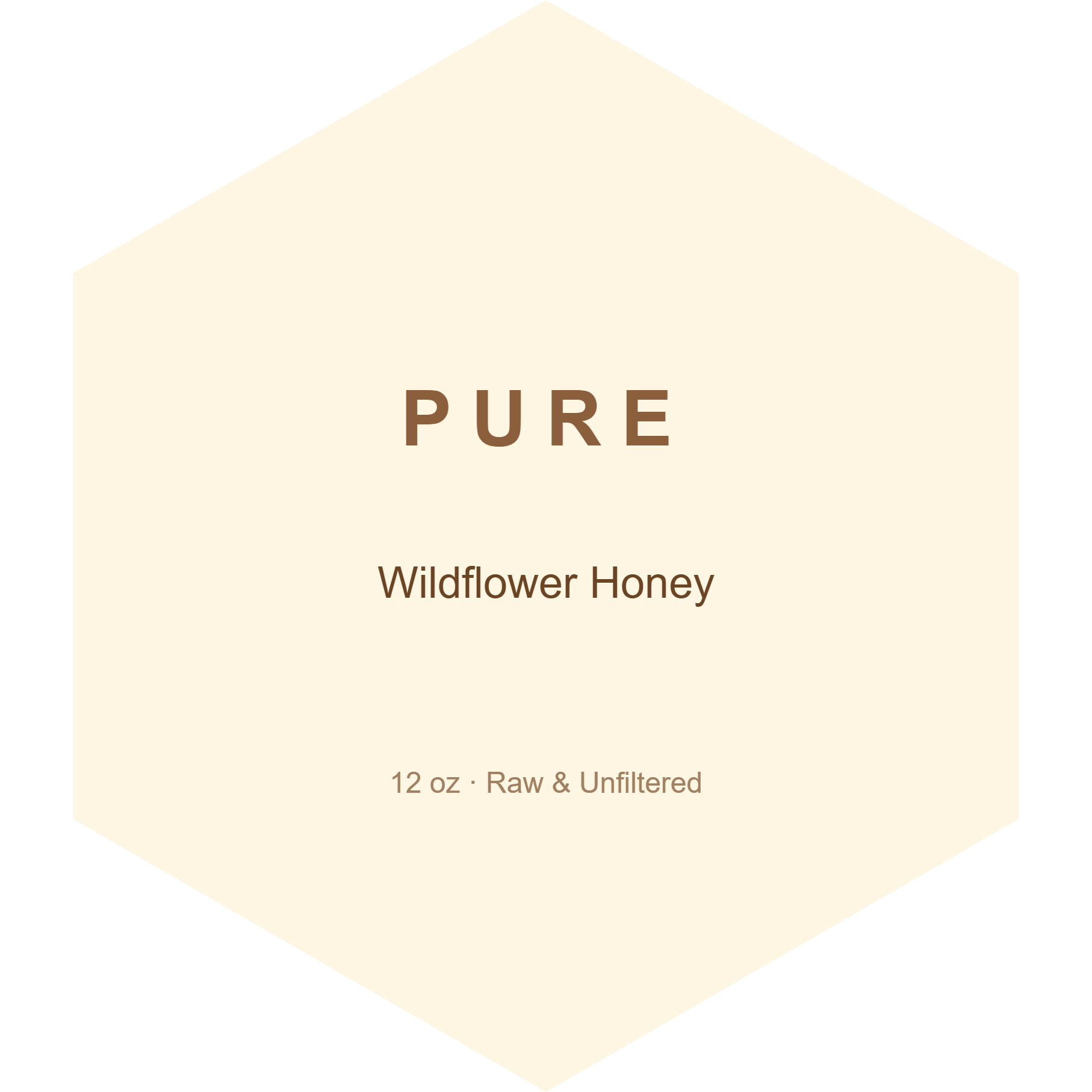Hexagon Honey Label label template, Shaped, 60 × 60 mm
