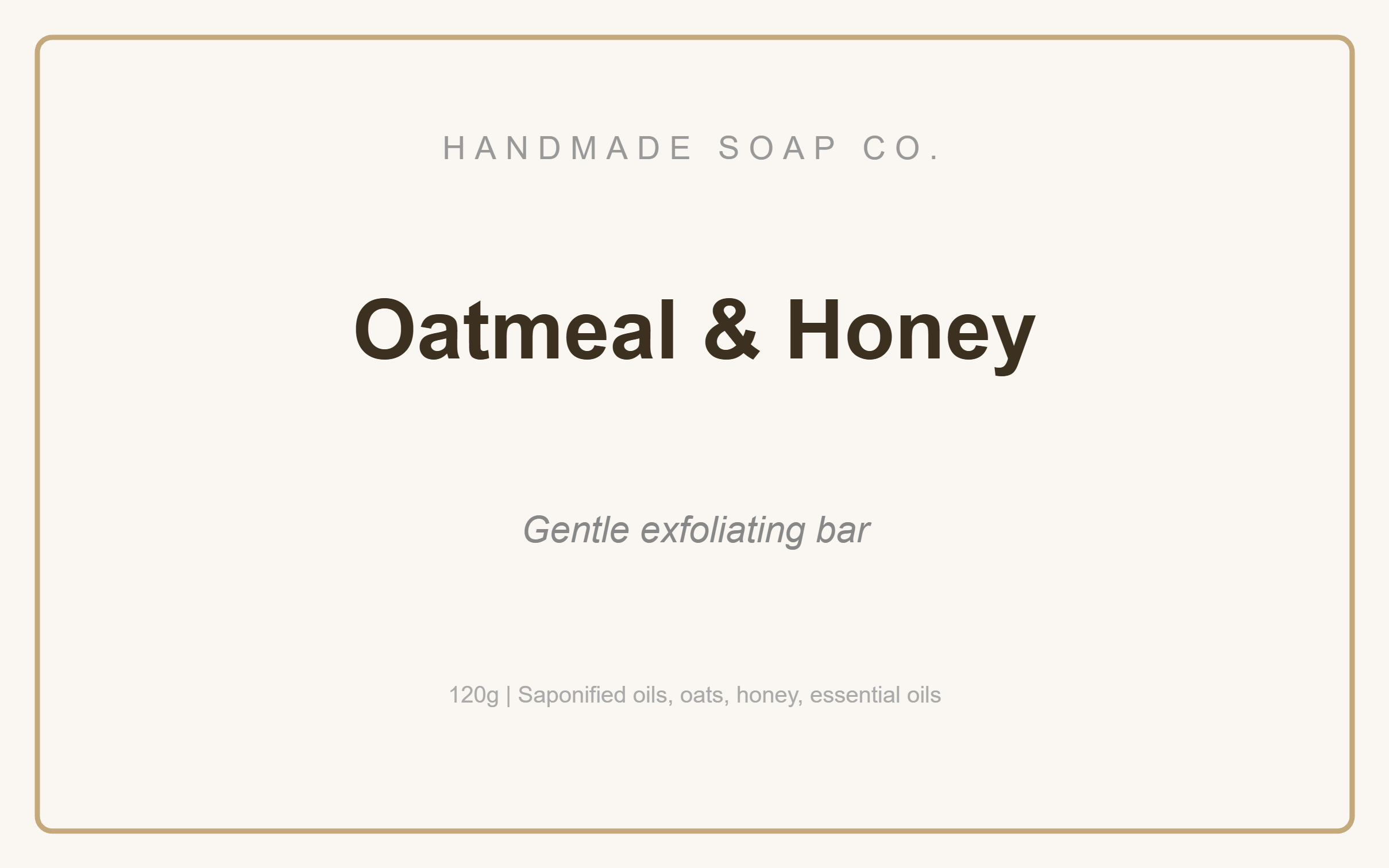Soap Bar Wrap label template, Beauty, 80 × 50 mm