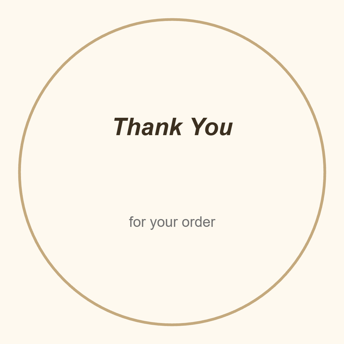Thank You Sticker label template, Handmade, 38 × 38 mm
