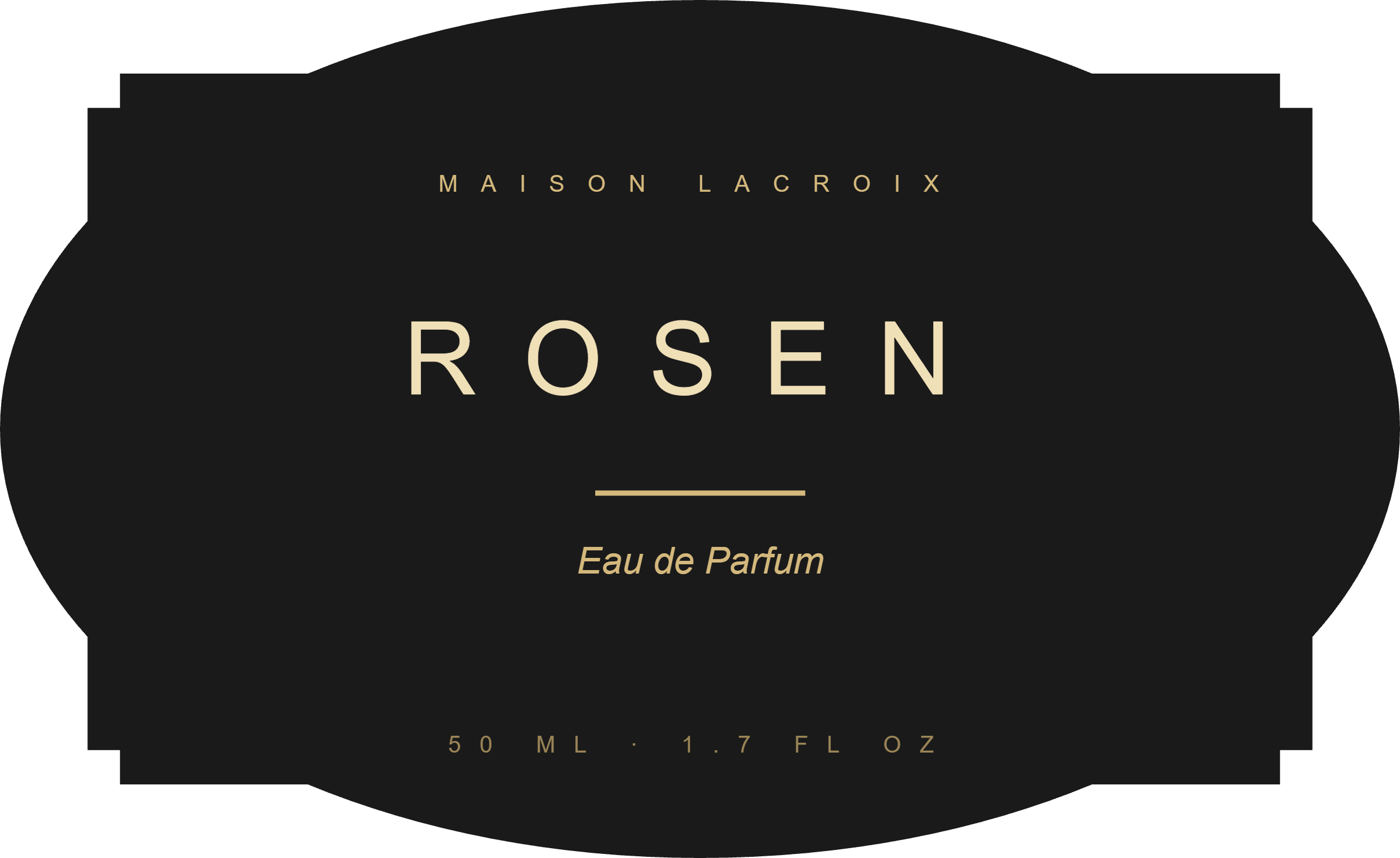 Vintage Maison Perfume label template, Shaped, 80 × 49 mm