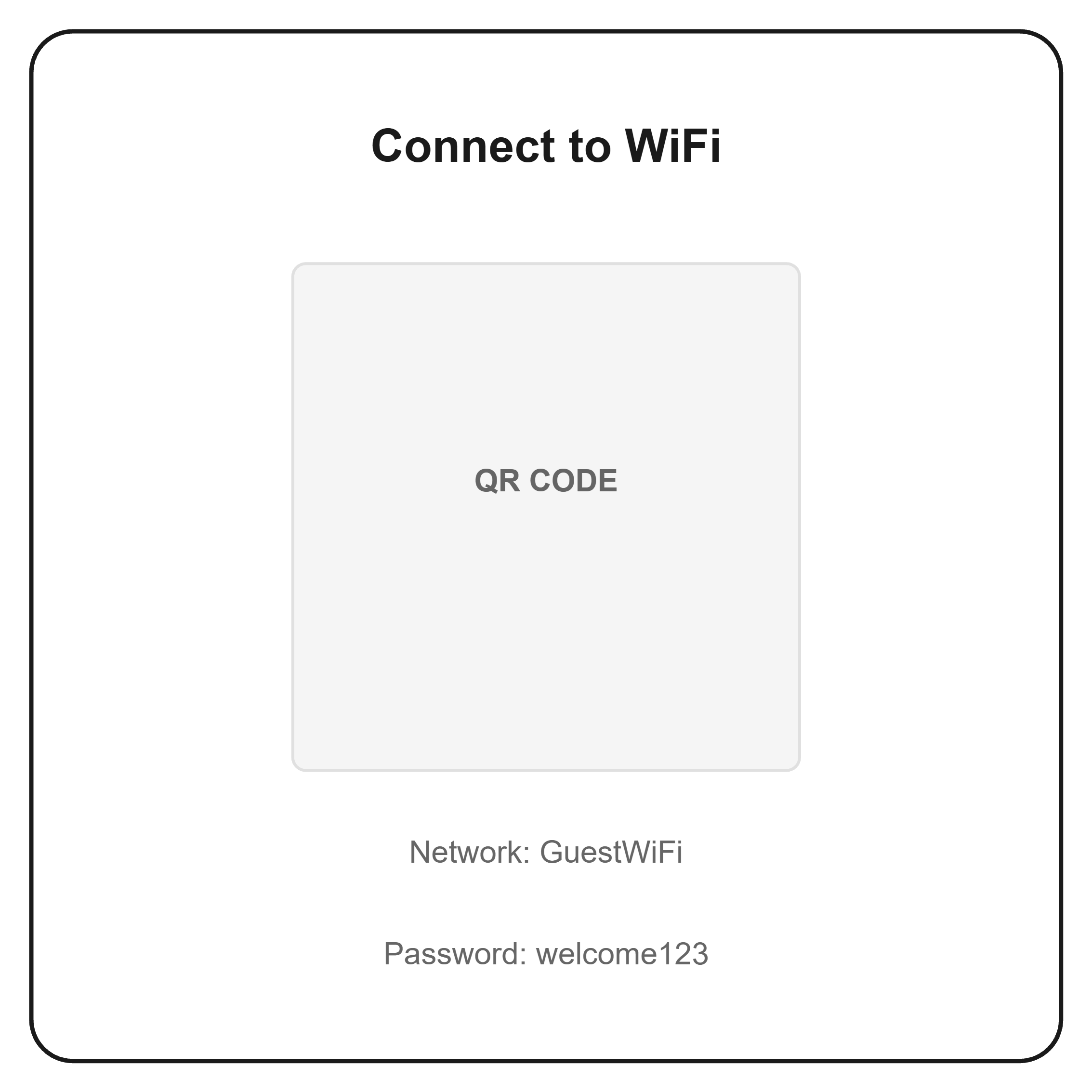 WiFi QR Label label template, QR & Digital, 75 × 75 mm